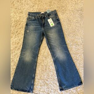 Zara Blue Flare Wide Leg Jeans